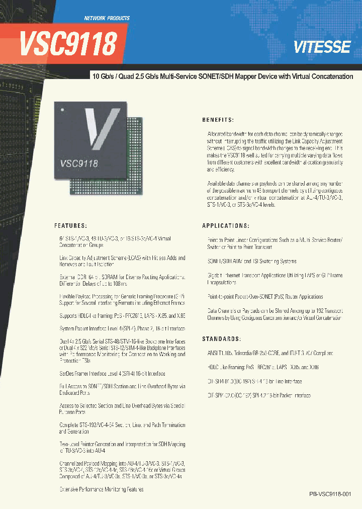 VSC9118_1137986.PDF Datasheet