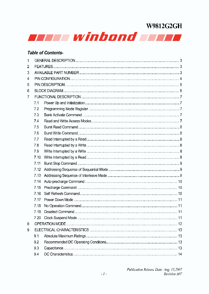 W9812G2GH_1145726.PDF Datasheet