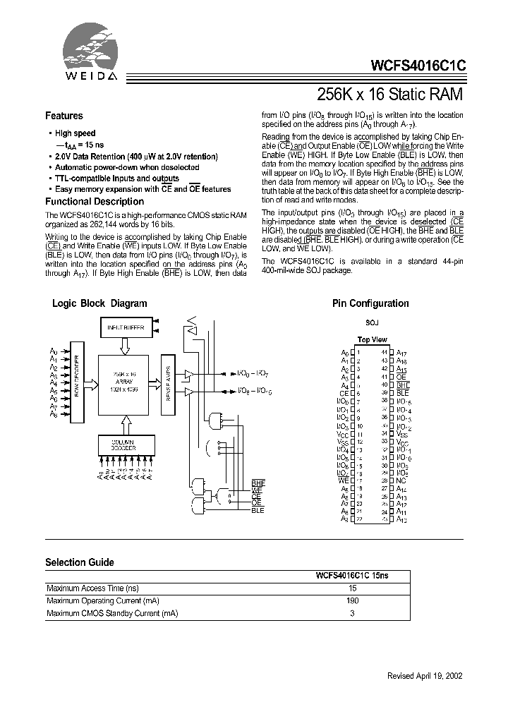 WCFS4016C1C-JC15_1335919.PDF Datasheet