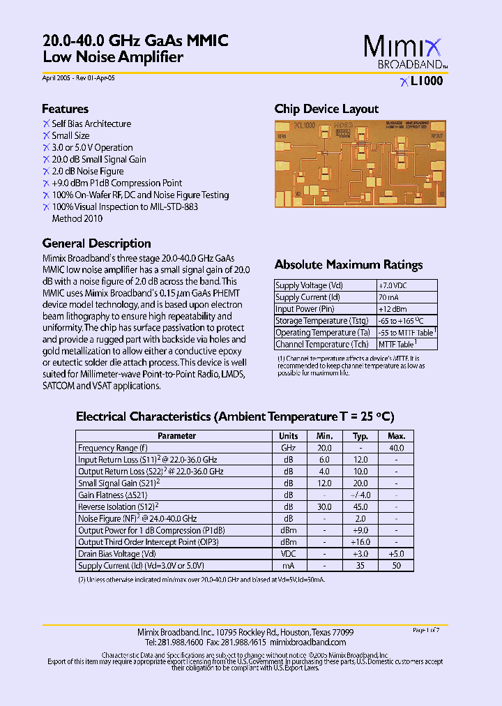 XL1000_1337824.PDF Datasheet