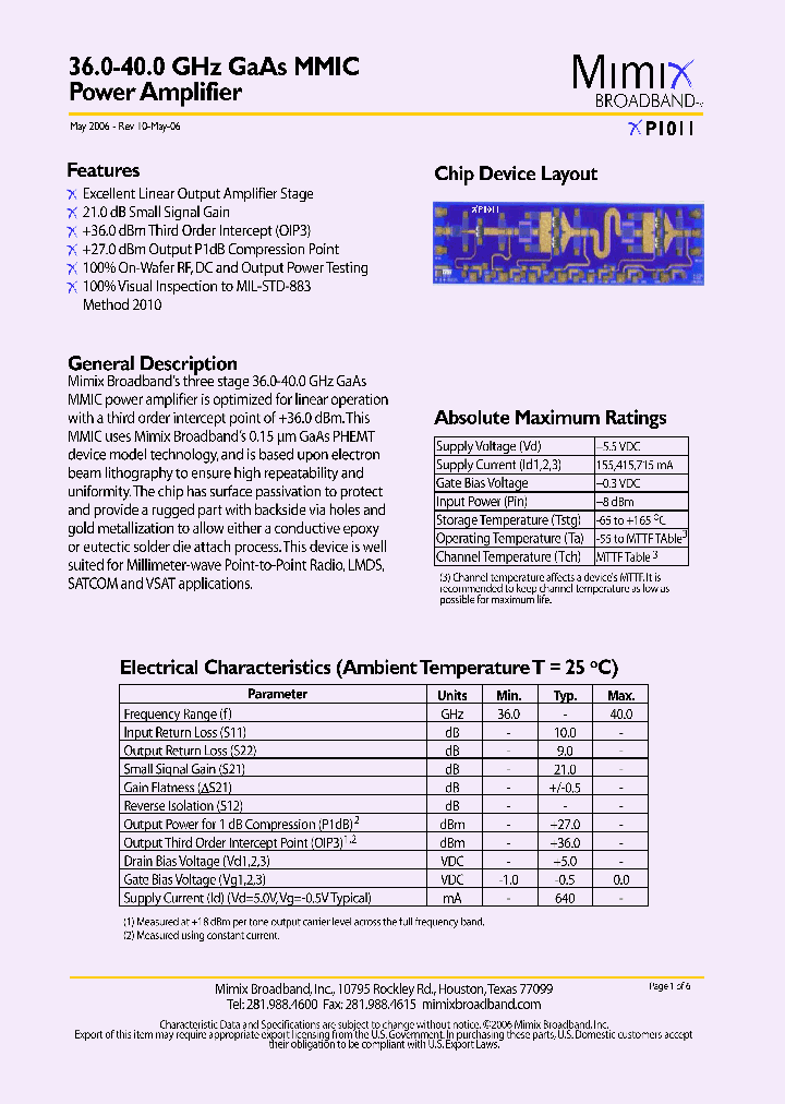 XP1011_1337999.PDF Datasheet
