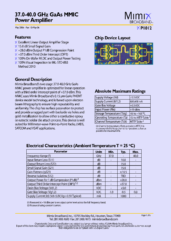 XP1012_1338000.PDF Datasheet
