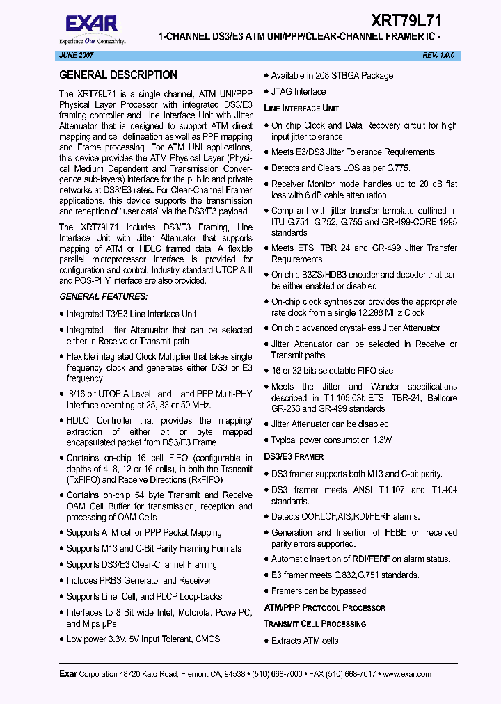 XRT79L711_1177726.PDF Datasheet