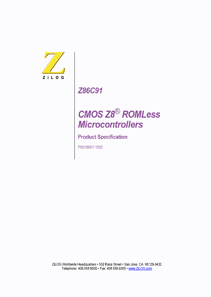 Z86C91_1338871.PDF Datasheet