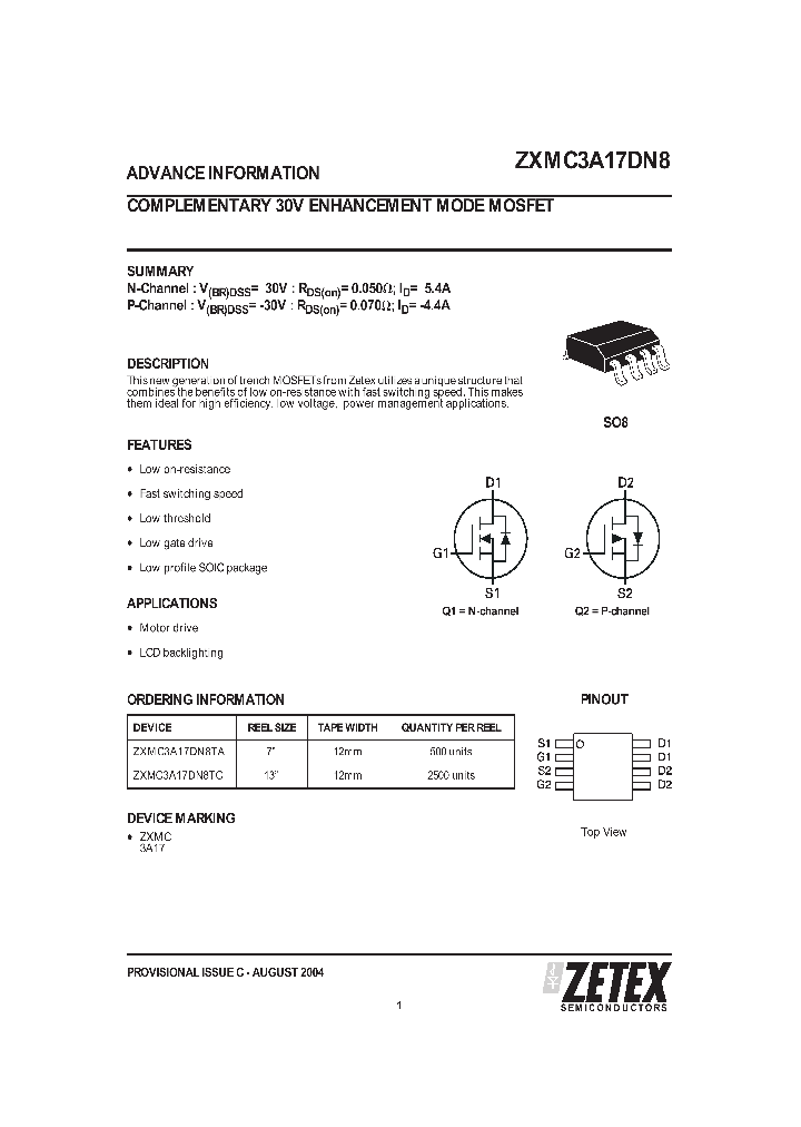 ZXMC3A17DN8TC_1339805.PDF Datasheet