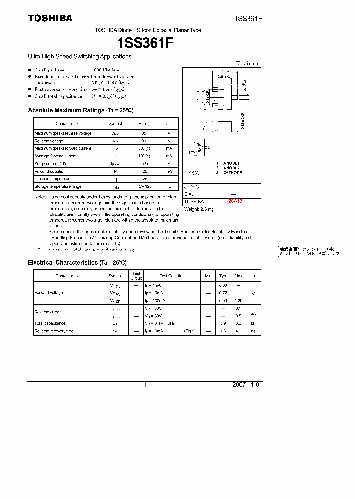 1SS361F_4126201.PDF Datasheet