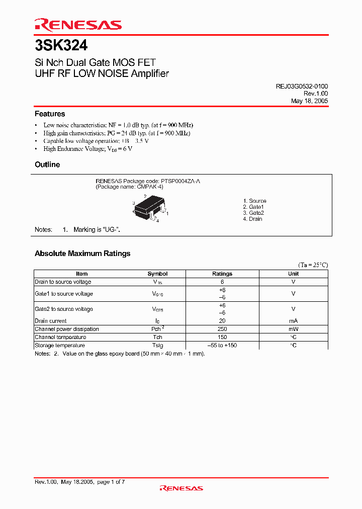 3SK324UG_4154019.PDF Datasheet Download --- IC-ON-LINE