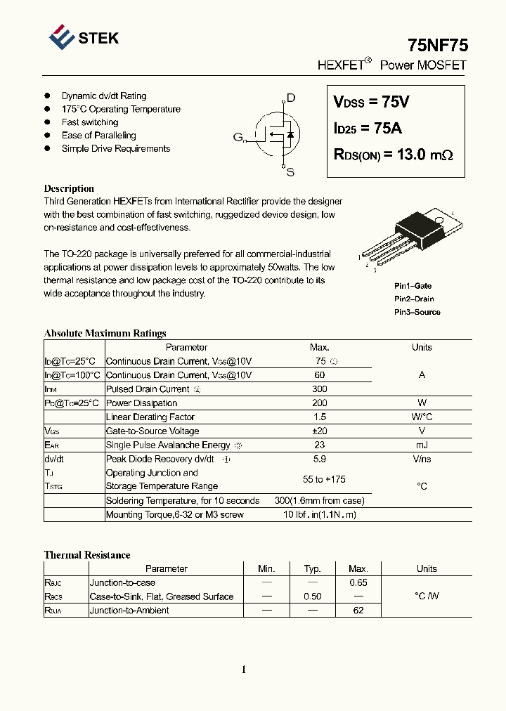 75NF75_4162635.PDF Datasheet