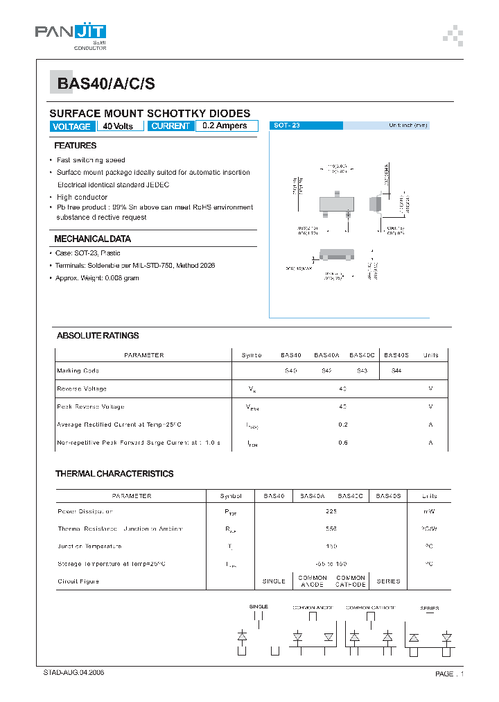 BAS40_4102199.PDF Datasheet