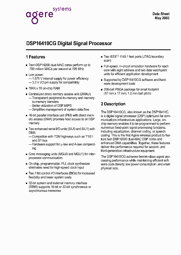DSP16410CG_4104789.PDF Datasheet