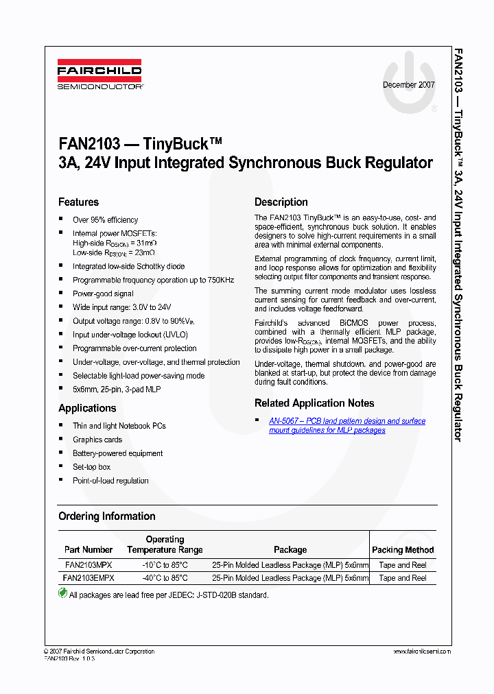 FAN2103MPX_4129397.PDF Datasheet