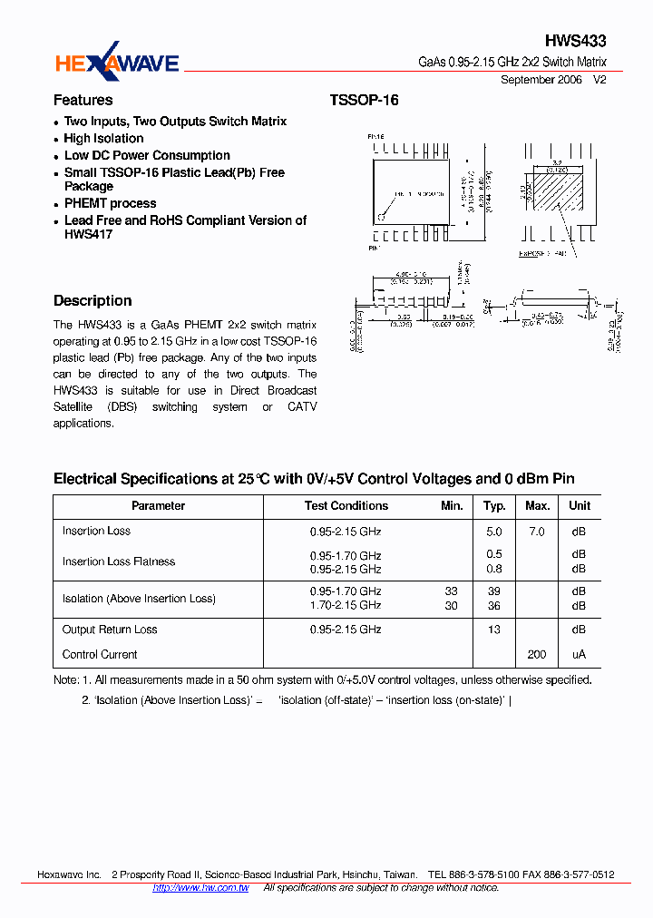 HWS433_4140201.PDF Datasheet Download --- IC-ON-LINE
