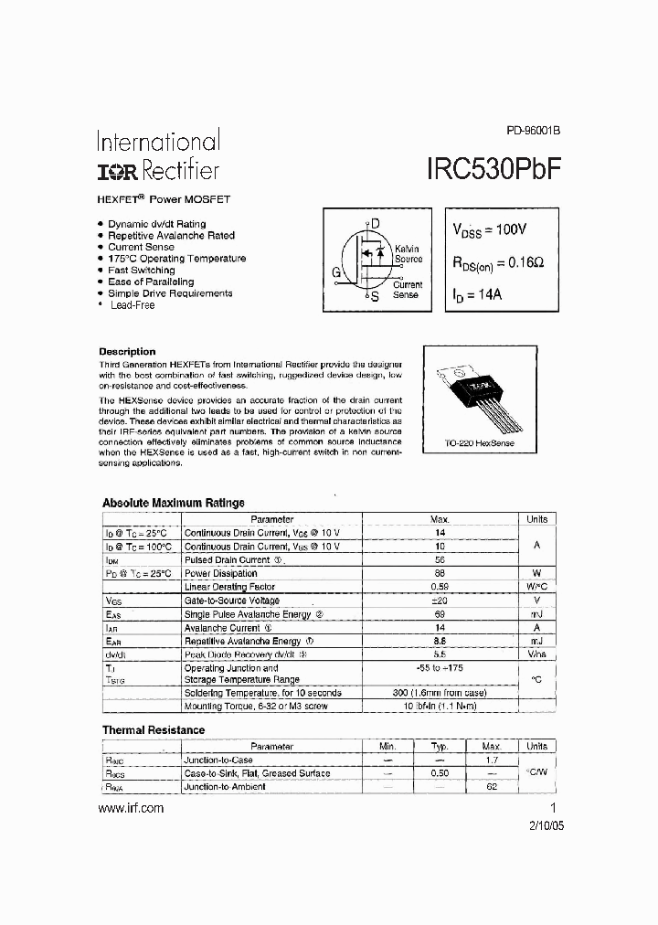 IRC530PBF_4111873.PDF Datasheet