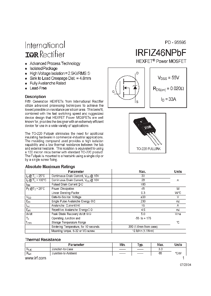 IRFIZ46NPBF_4110142.PDF Datasheet