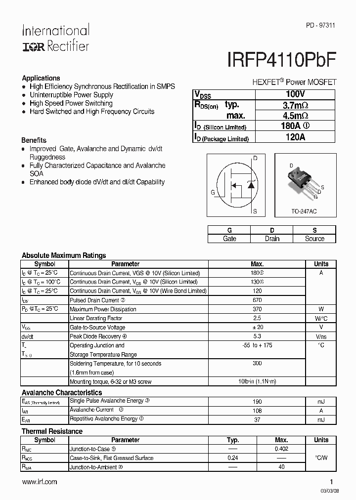 IRFP4110PBF_4146368.PDF Datasheet