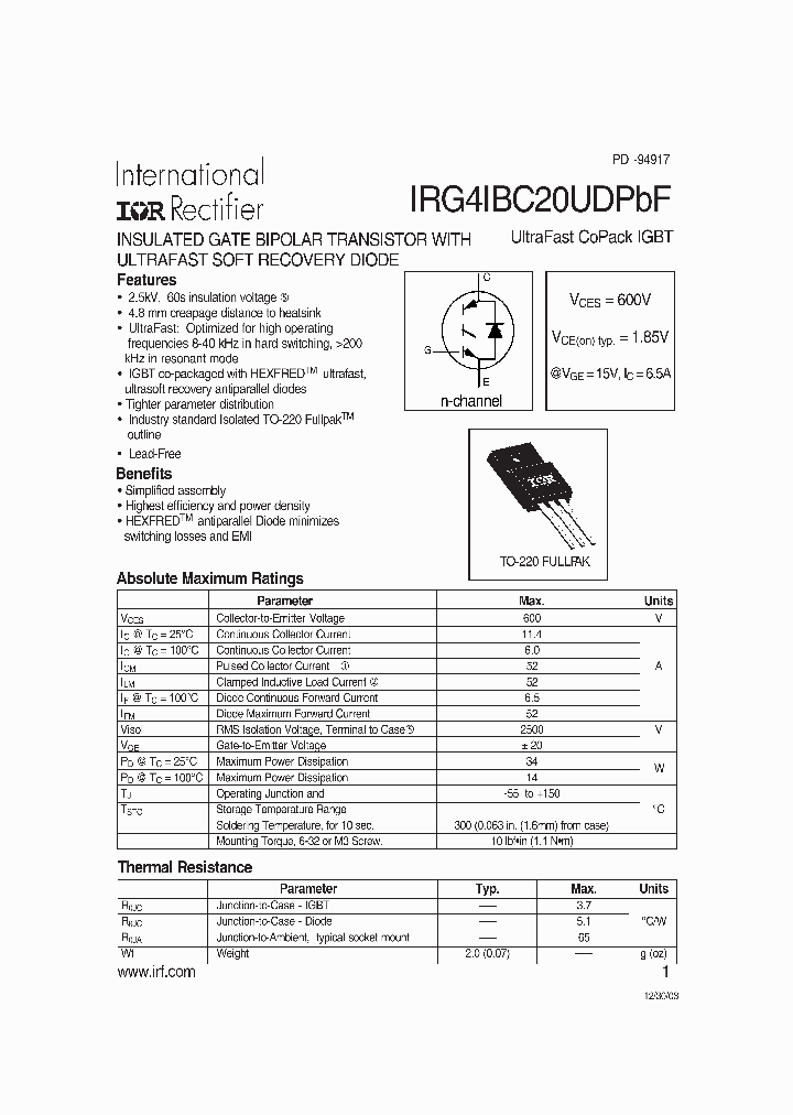IRG4IBC20UDPBF_4110788.PDF Datasheet