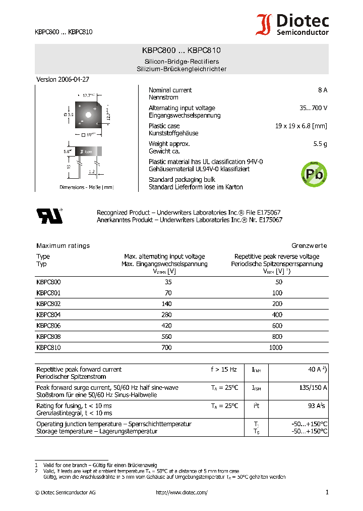 KBPC810_4148557.PDF Datasheet