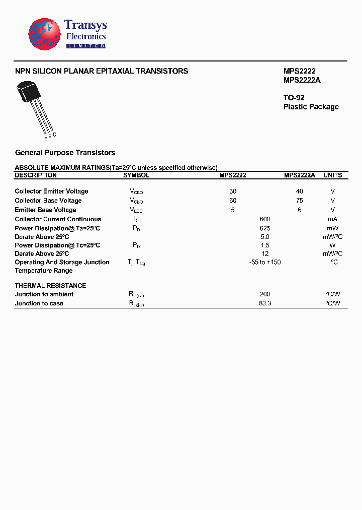 MPS2222_4146912.PDF Datasheet