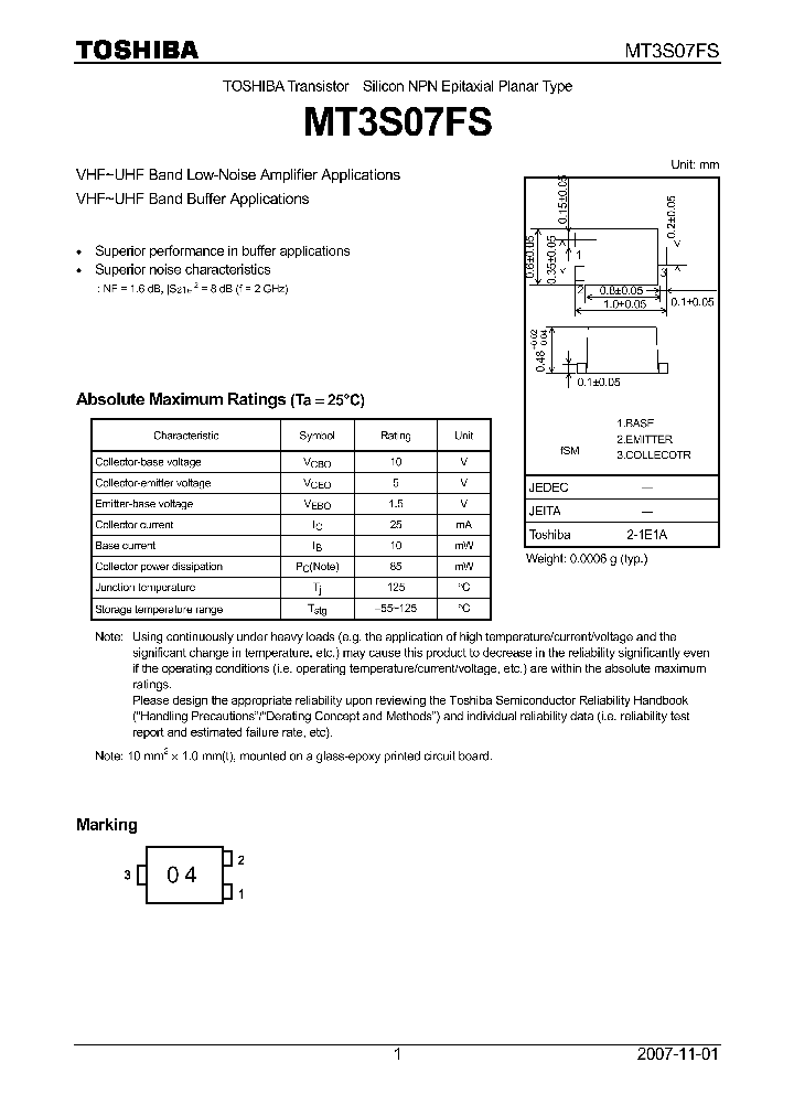 MT3S07FS_4125514.PDF Datasheet