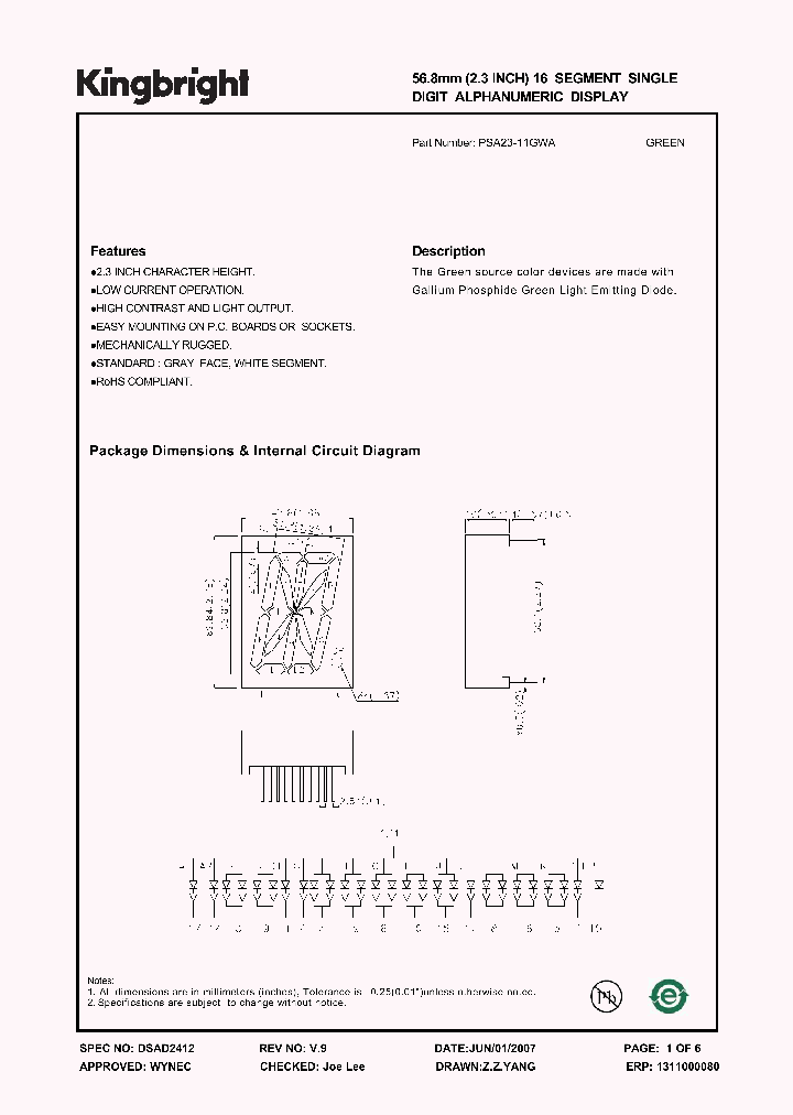 PSA23-11GWA_4164138.PDF Datasheet