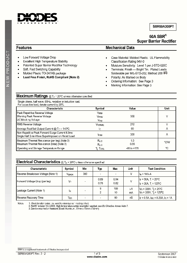 SBR60A300PT_4122580.PDF Datasheet