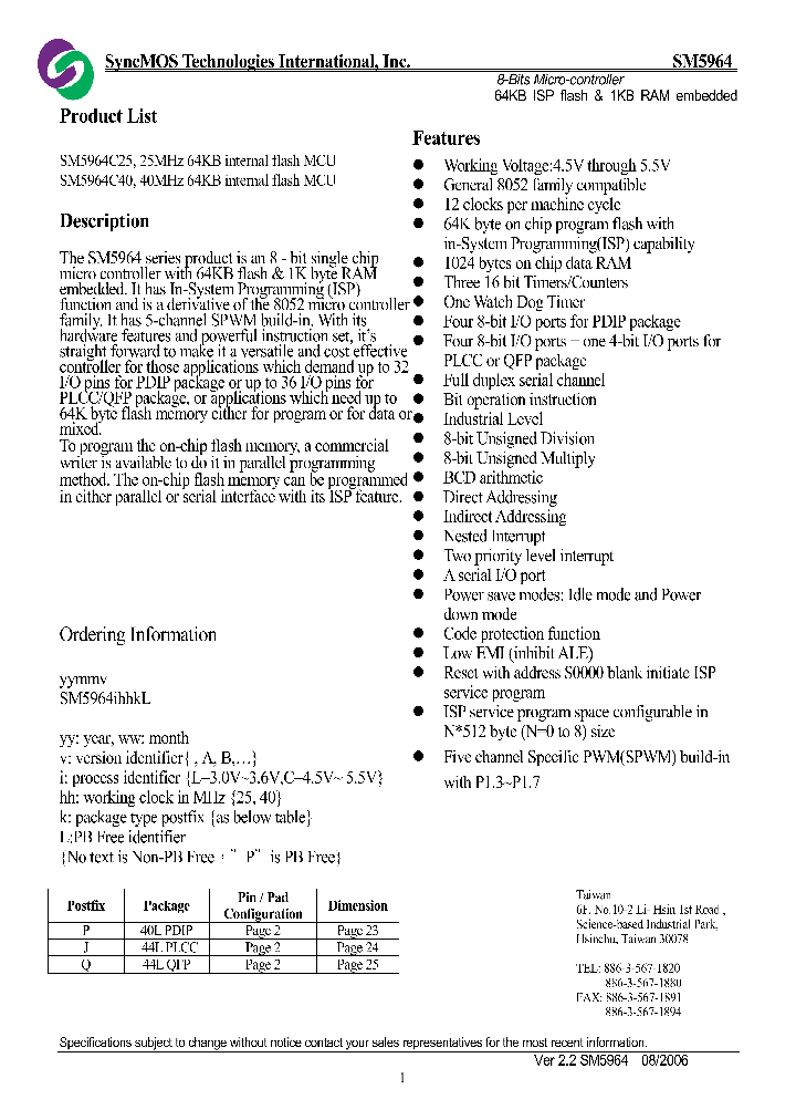 SM5964C40_4110200.PDF Datasheet