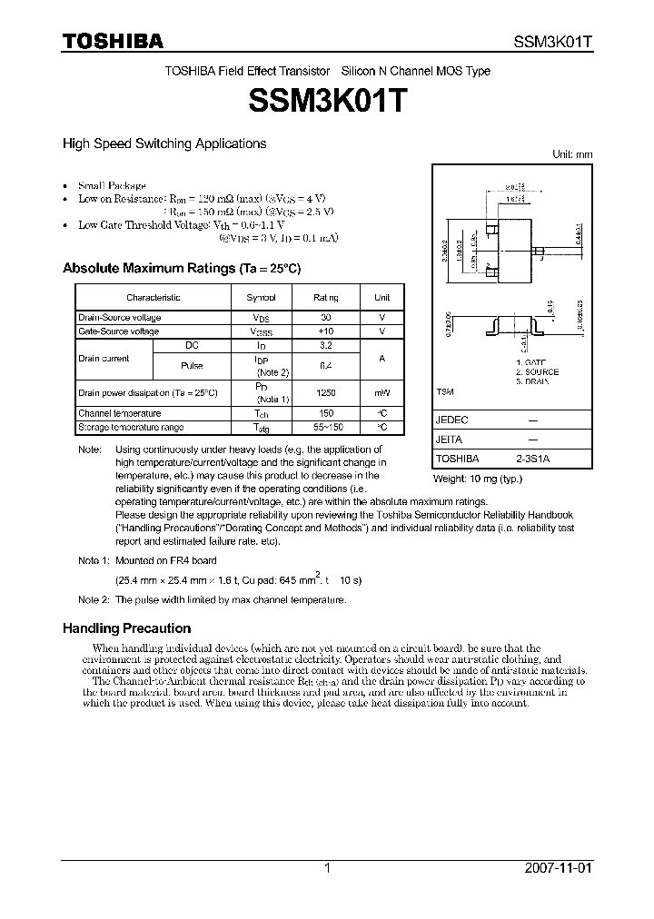 SSM3K01T07_4124568.PDF Datasheet