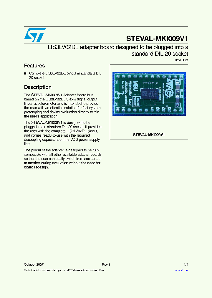 STEVAL-MKI009V1_4160197.PDF Datasheet
