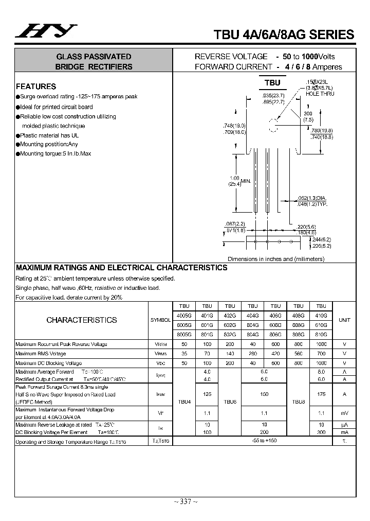 TBU401G_4152773.PDF Datasheet Download --- IC-ON-LINE