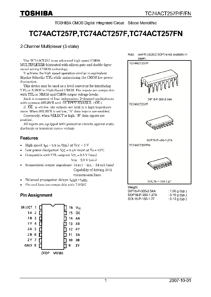 TC74ACT257F_4124759.PDF Datasheet