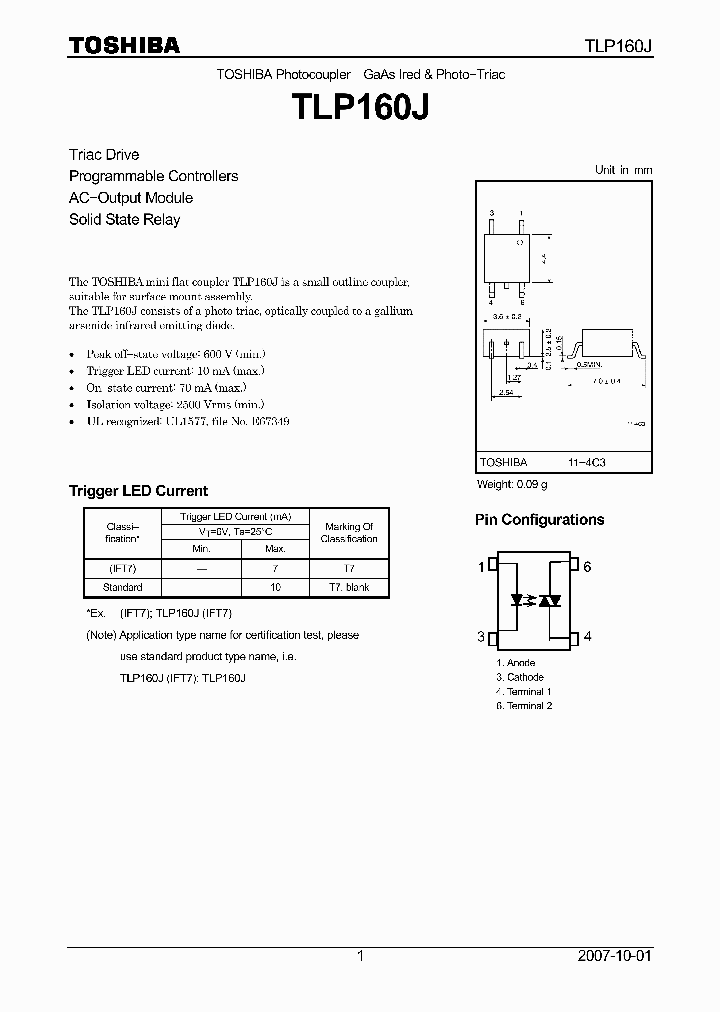 TLP160J07_4131915.PDF Datasheet