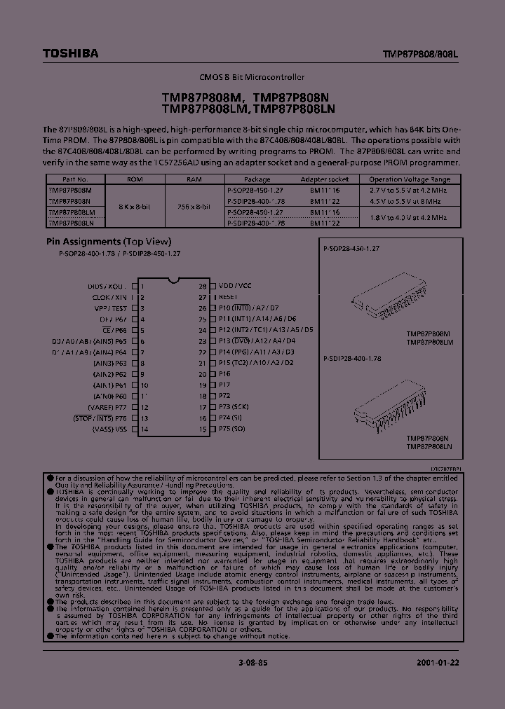 TMP87P808M_4109851.PDF Datasheet