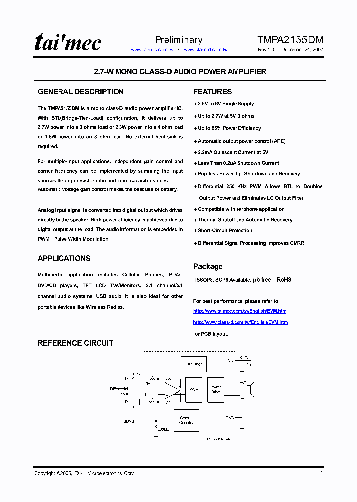 TMPA2155DM07_4158138.PDF Datasheet