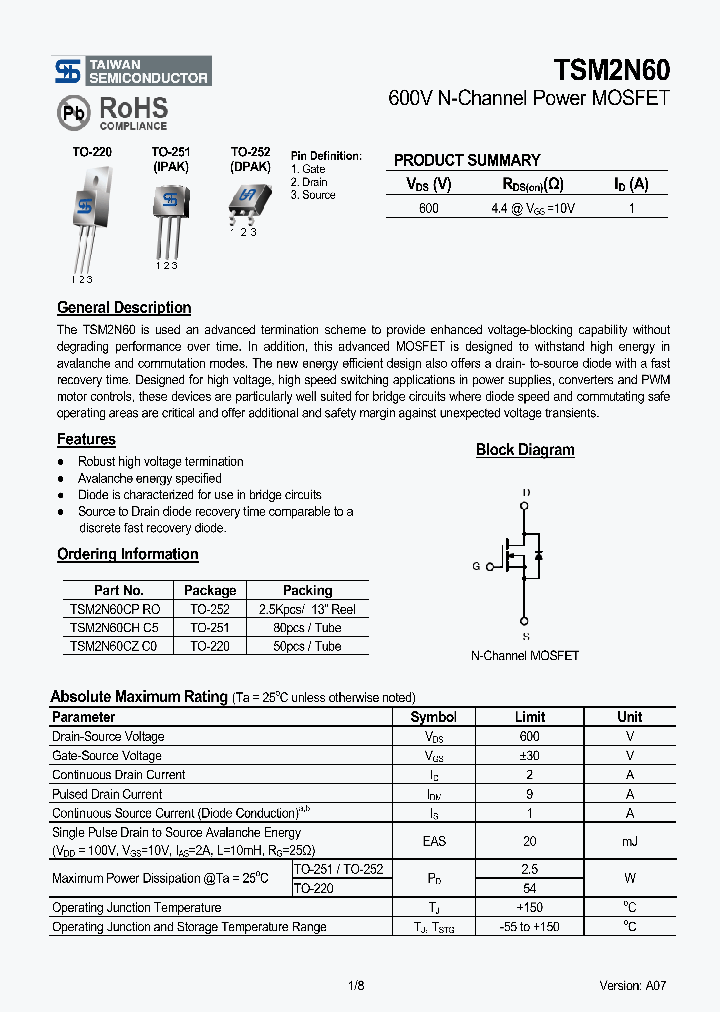 TSM2N6007_4131197.PDF Datasheet