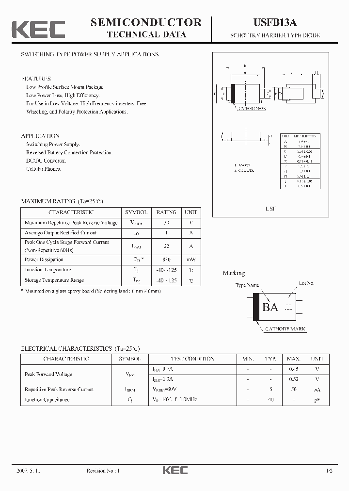 USFB13A_4146591.PDF Datasheet