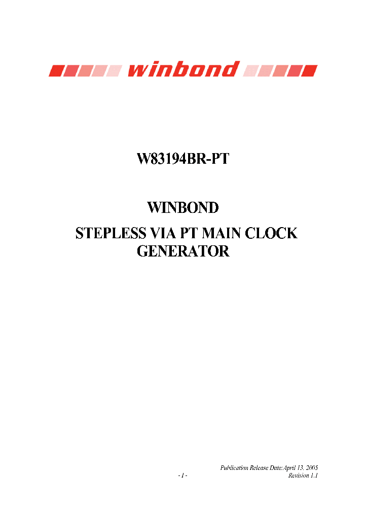 W83194BR-PT_4100873.PDF Datasheet