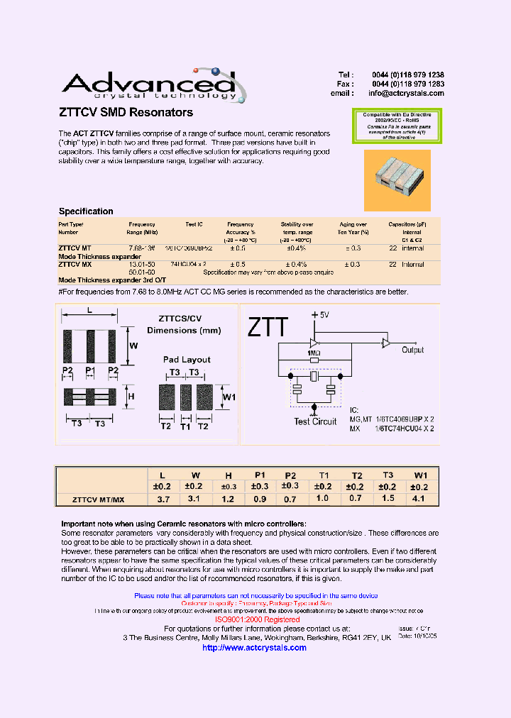 ZTTCV_4161905.PDF Datasheet