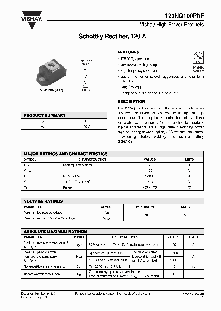 123NQ100PBF_4886913.PDF Datasheet