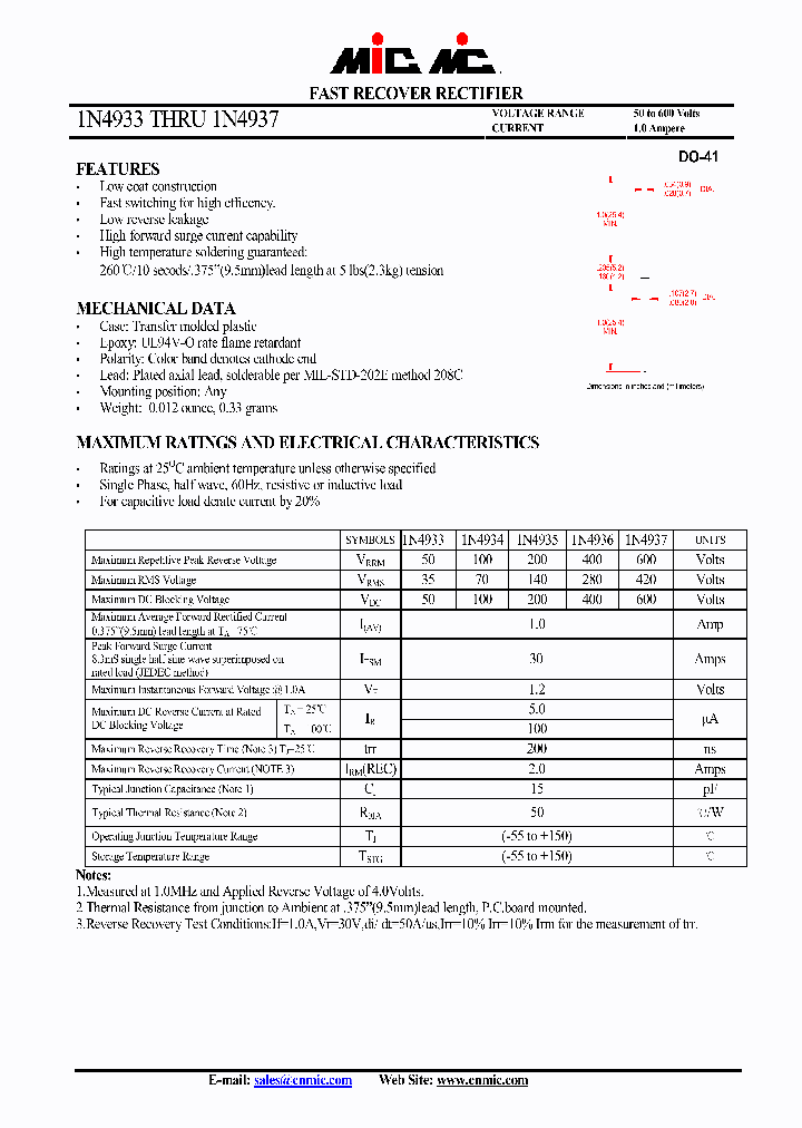 1N4934_4390223.PDF Datasheet Download --- IC-ON-LINE