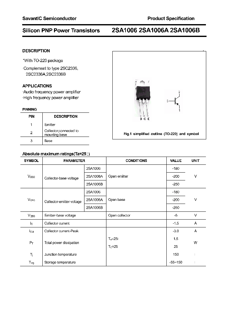 2SA1006B_4380368.PDF Datasheet