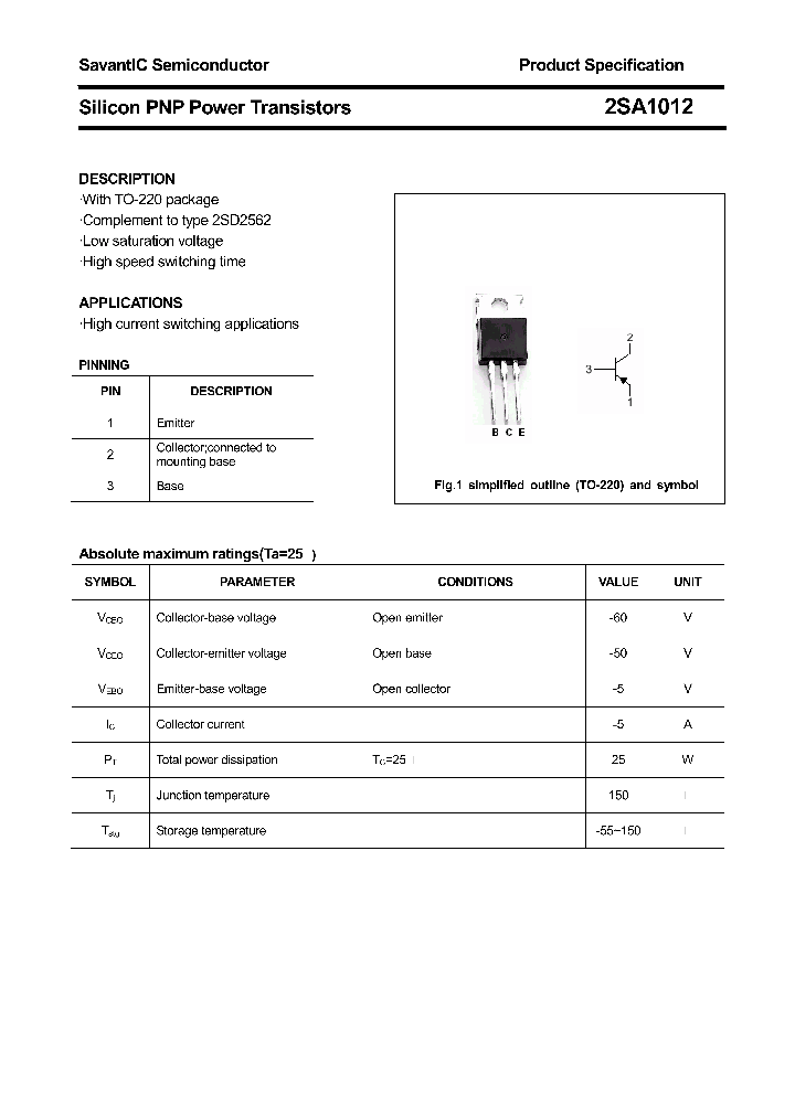 2SA1012_4407570.PDF Datasheet