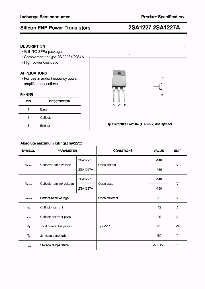 2SA1227_4867191.PDF Datasheet Download --- IC-ON-LINE