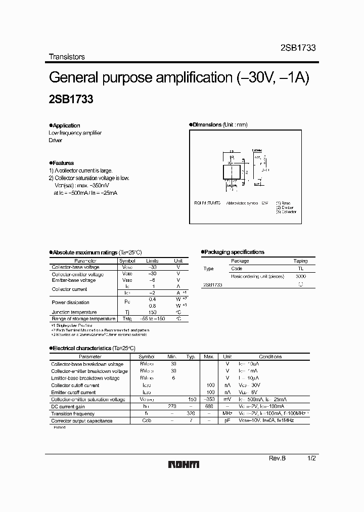 2SB17331_4636988.PDF Datasheet Download --- IC-ON-LINE