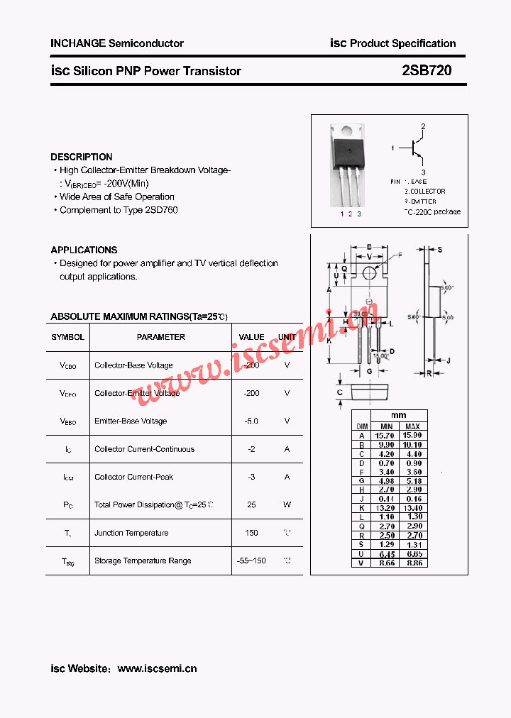 2SB720_4385373.PDF Datasheet