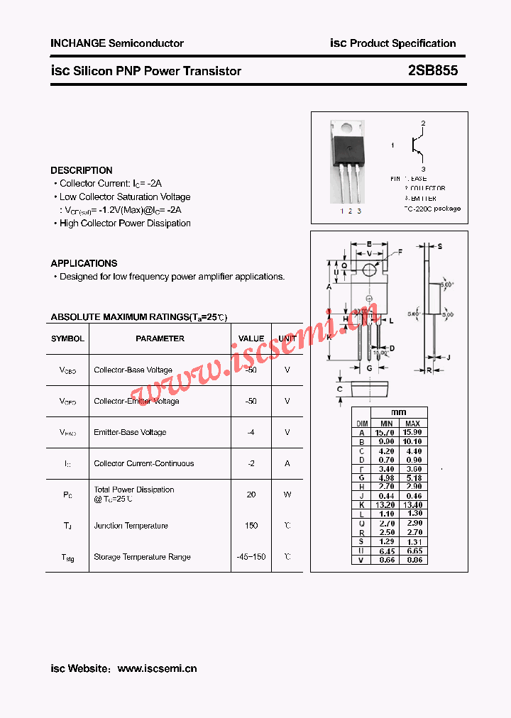 2SB855_4395650.PDF Datasheet