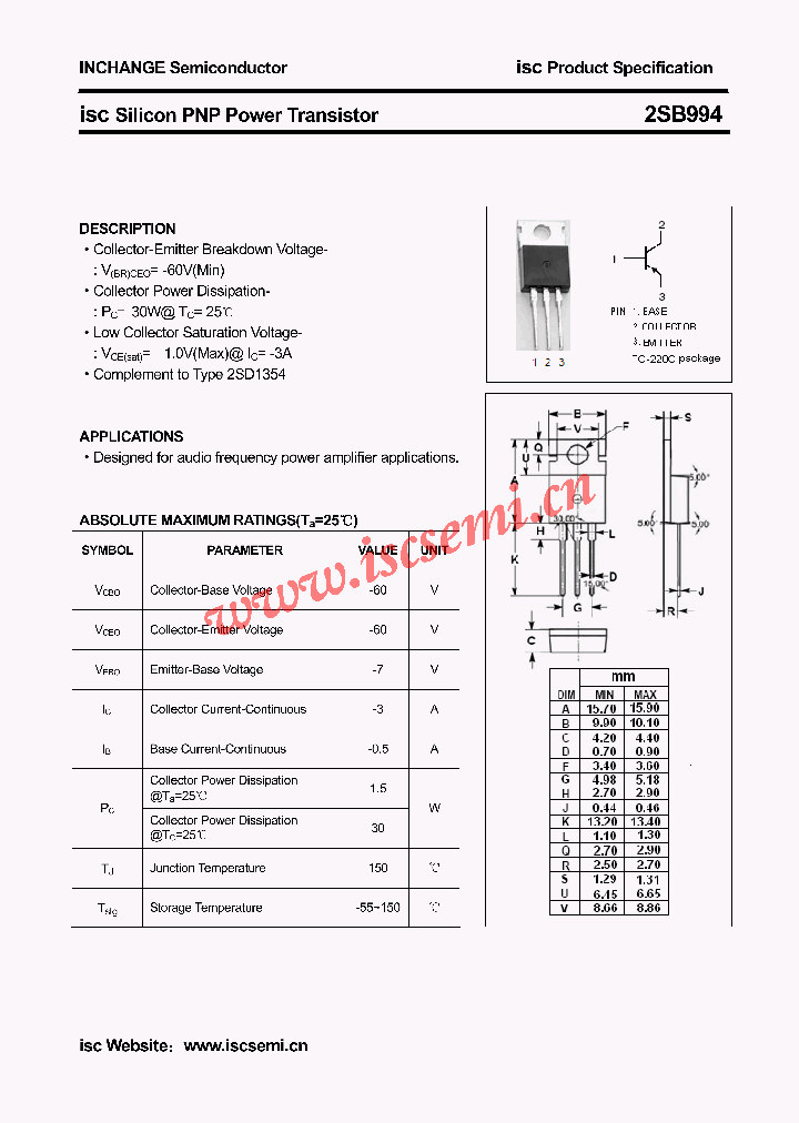 2SB994_4396228.PDF Datasheet