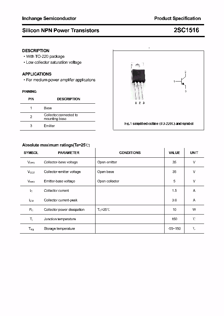 2SC1516_4353216.PDF Datasheet