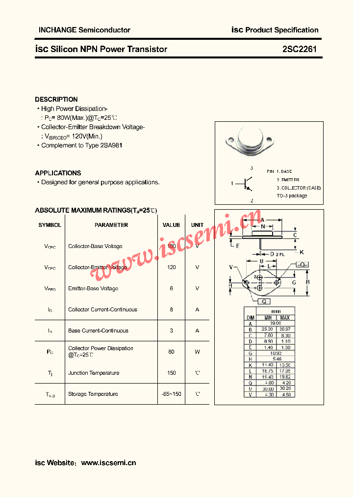 2SC2261_4415470.PDF Datasheet