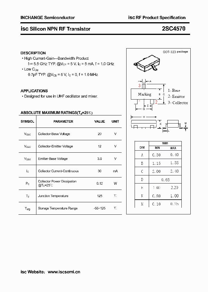 2SC4570_4292986.PDF Datasheet Download --- IC-ON-LINE