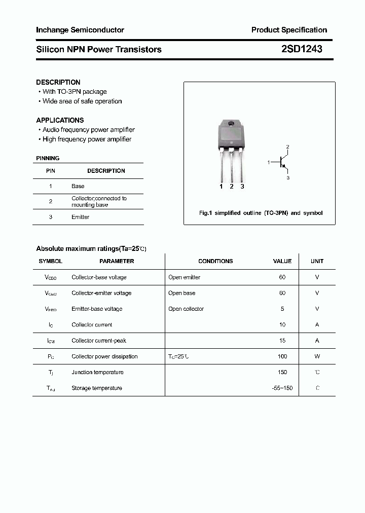 2SD1243_4386655.PDF Datasheet